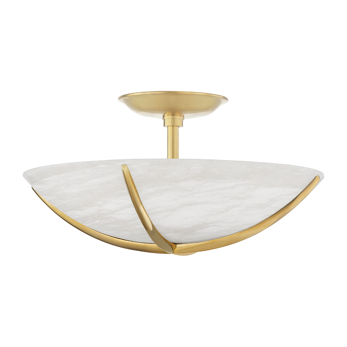 Hudson Valley Lighting Wheatley 4 Light 16 inch Aged Brass Semi Flush Ceiling Light