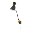 Hudson Valley Lighting Winsted 1 Light 7.75 inch Aged Brass/Soft Black Plug-in Sconce Wall Light