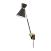 Hudson Valley Lighting Winsted 1 Light 7.75 inch Aged Brass/Soft Black Plug-in Sconce Wall Light