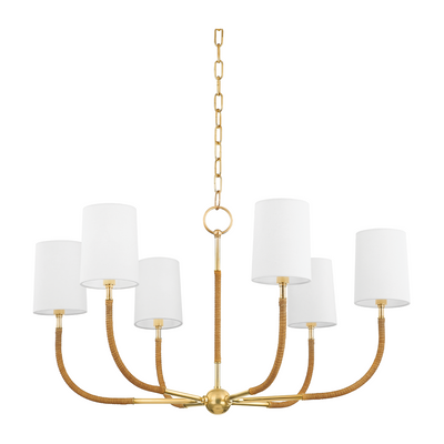 Hudson Valley Lighting Webson 6 Light 34 inch Aged Brass Chandelier Ceiling Light