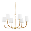 Hudson Valley Lighting Webson 6 Light 34 inch Aged Brass Chandelier Ceiling Light