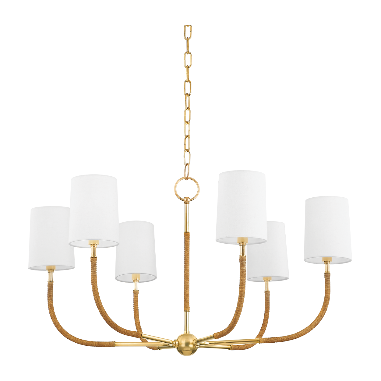 Hudson Valley Lighting Webson 6 Light 34 inch Aged Brass Chandelier Ceiling Light