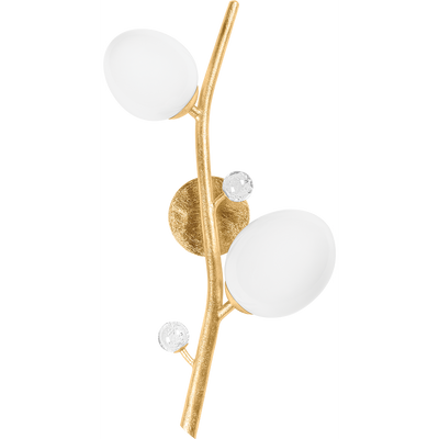 Corbett Mirielle 2 Light Vintage Gold Leaf Wall Sconce Wall Light Clearance