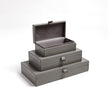 Global Views Dark Grey Marbled Leather D Ring Box