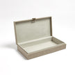 Global Views Light Grey Marbled Leather D Ring Box