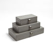 Global Views Dark Grey Marbled Leather D Ring Box