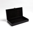 Global Views Black Marbled Leather D Ring Box