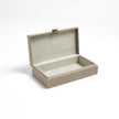 Global Views Light Grey Marbled Leather D Ring Box