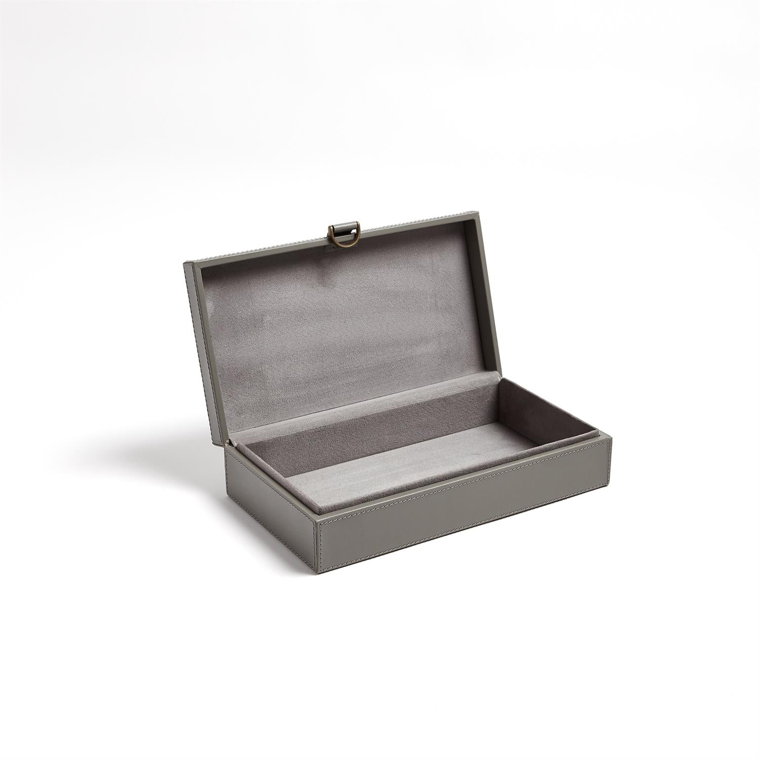 Global Views Dark Grey Marbled Leather D Ring Box