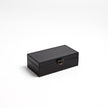 Global Views Black Marbled Leather D Ring Box