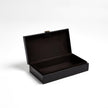 Global Views Black Marbled Leather D Ring Box