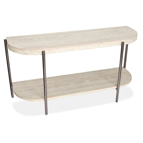 Magnussen Home Jennings Edgecomb Grey And Weathered Antique Nickel Demilune Sofa Table