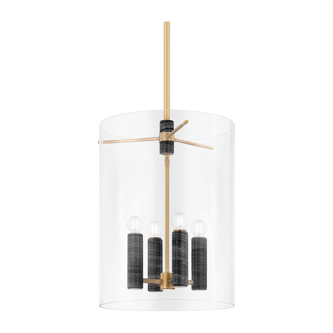 Corbett Adonis 4 Light Vintage Brass Indoor Lantern Ceiling Light