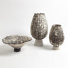 Global Views Black Raku Crackled Footed Vase