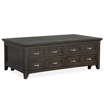 Magnussen Home Westley Falls Graphite Lift Top Storage Cocktail Table With Casters