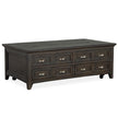 Magnussen Home Westley Falls Graphite Lift Top Storage Cocktail Table With Casters