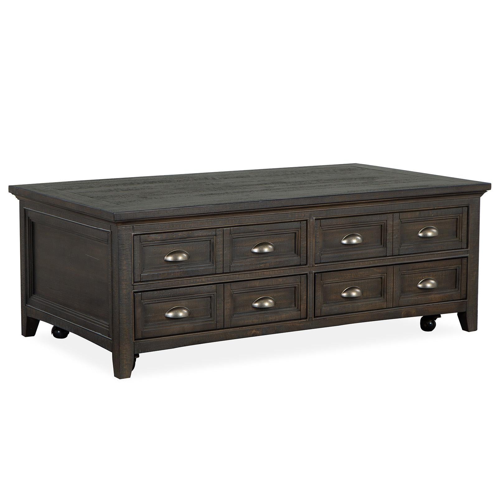 Magnussen Home Westley Falls Graphite Lift Top Storage Cocktail Table With Casters