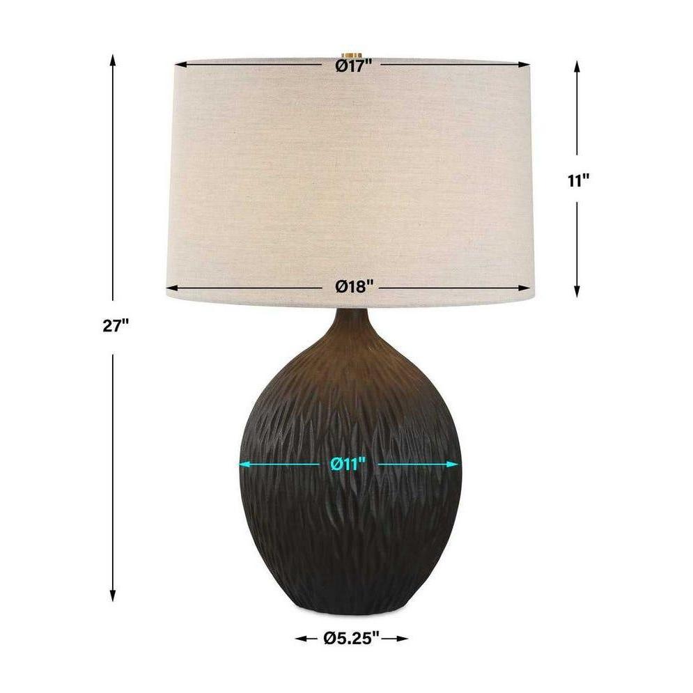 Uttermost Levee Satin Black Table Lamp