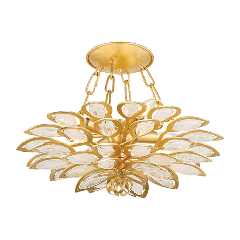 Corbett Vittoria 4 Light Gold Leaf Semi Flush Ceiling Light