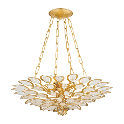 Corbett Vittoria 4 Light Gold Leaf Chandelier Ceiling Light