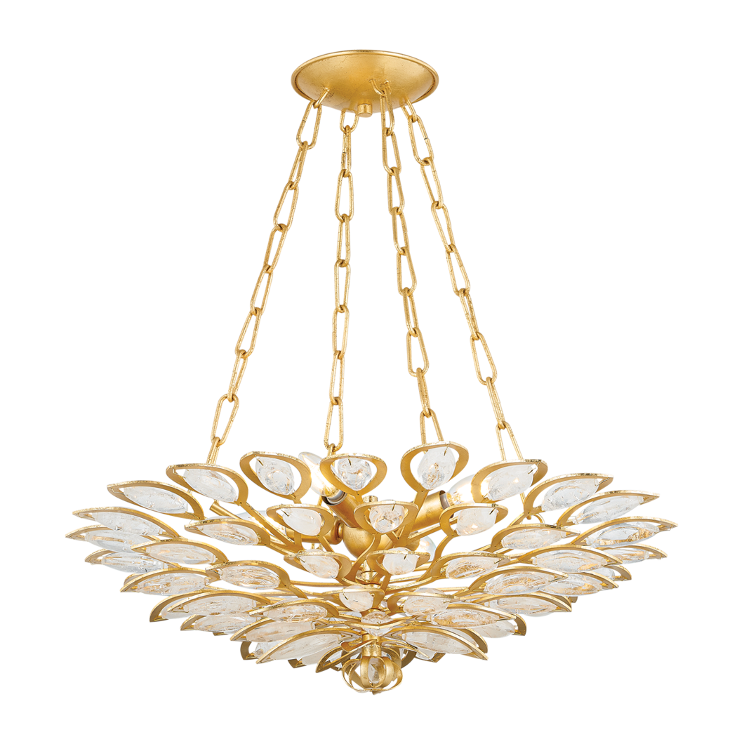 Corbett Vittoria 4 Light Gold Leaf Chandelier Ceiling Light