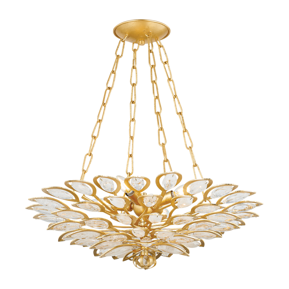 Corbett Vittoria 4 Light Gold Leaf Chandelier Ceiling Light