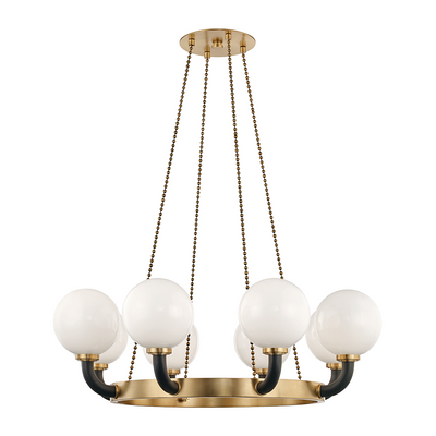 Hudson Valley Lighting Werner 8 Light 46 inch Aged Brass/Black Chandelier Ceiling Light