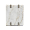 Magnussen Home Paradox Pearl White And Roasted Almond And Brushed Platinum Rectangular End Table