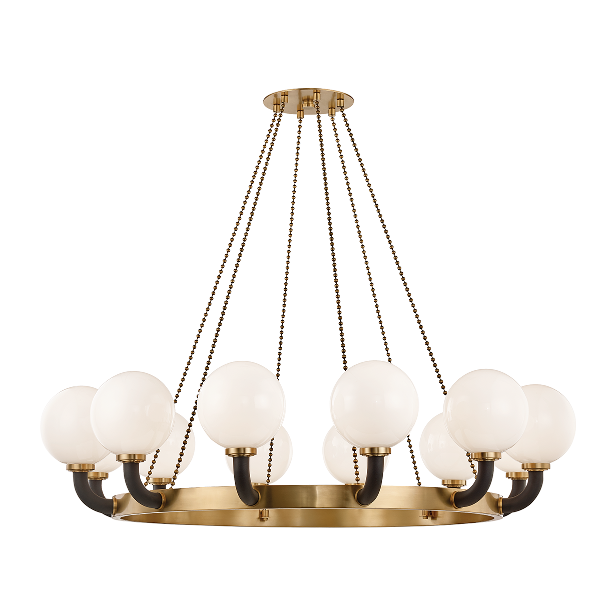 Hudson Valley Lighting Werner 12 Light 61 inch Aged Brass/Black Chandelier Ceiling Light
