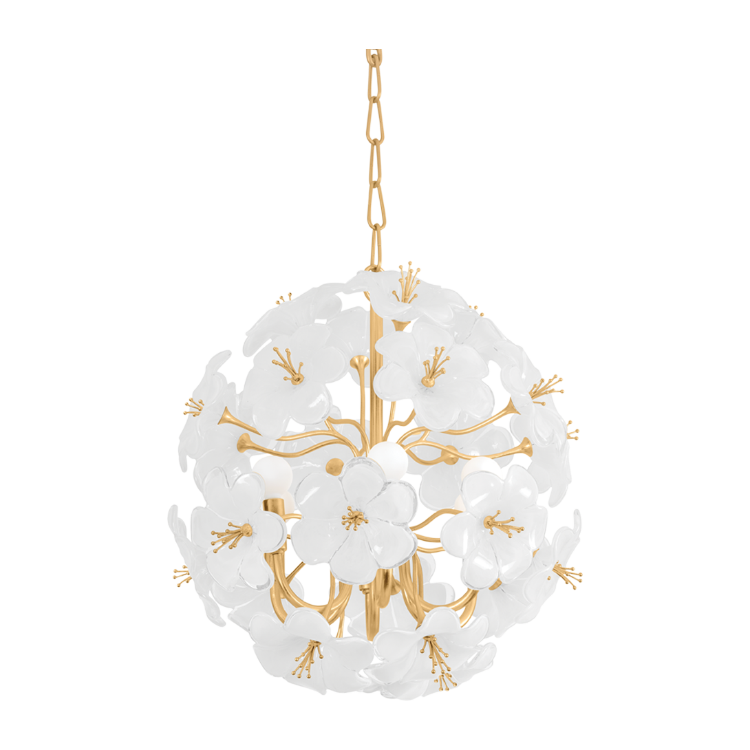 Corbett Hygea 6 Light Gold Leaf Chandelier Ceiling Light