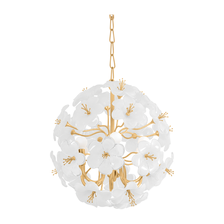 Corbett Hygea 6 Light Gold Leaf Chandelier Ceiling Light