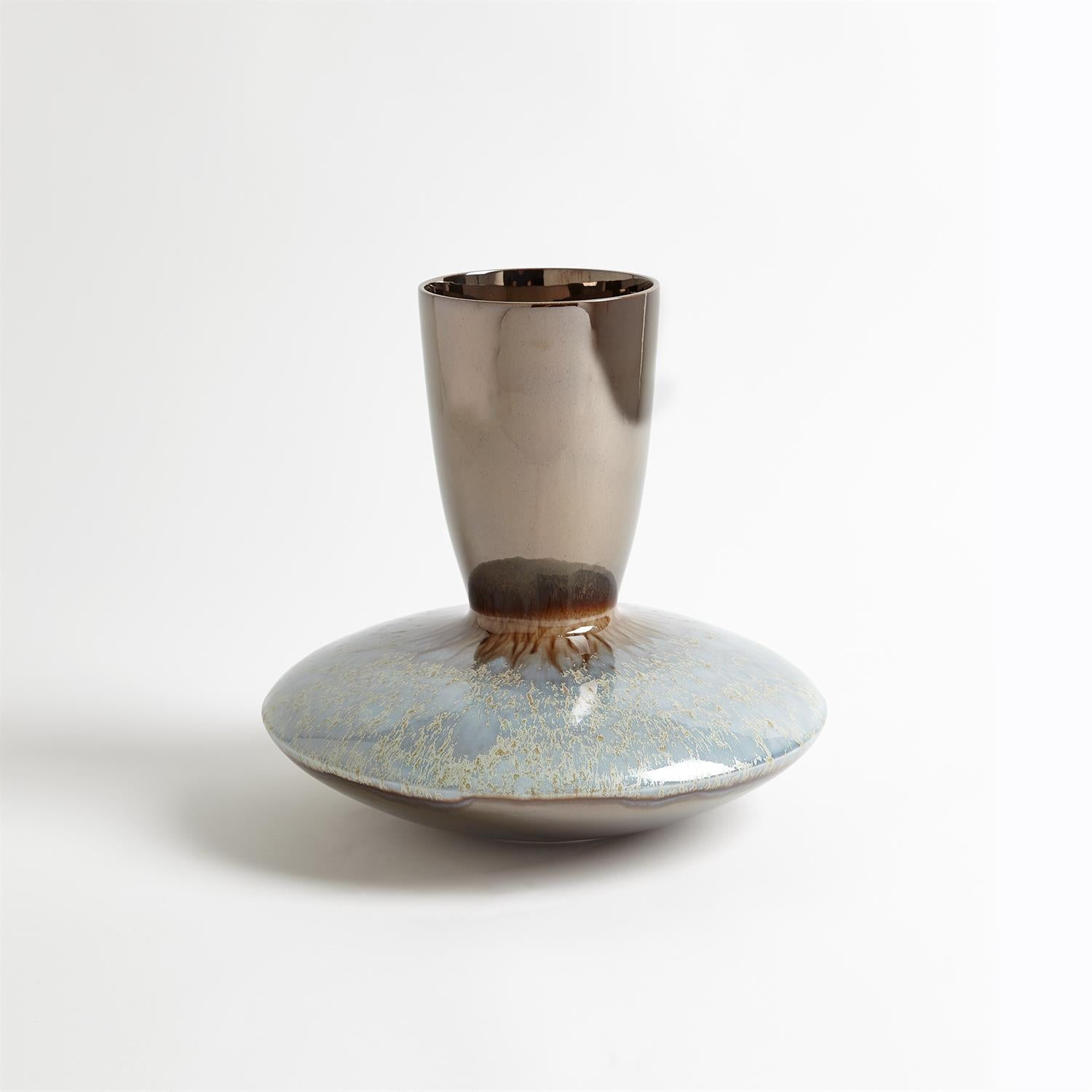 Global Views Bronze Reactive Blue Martas Vase