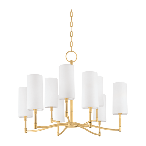 Hudson Valley Lighting Dillon 9 Light 30 inch Chandelier Ceiling Light