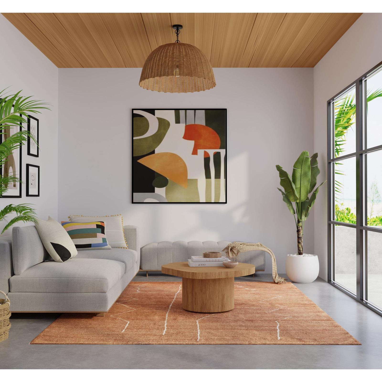 Feizy Agape 69H8F Modern Abstract Rug in Orange/White