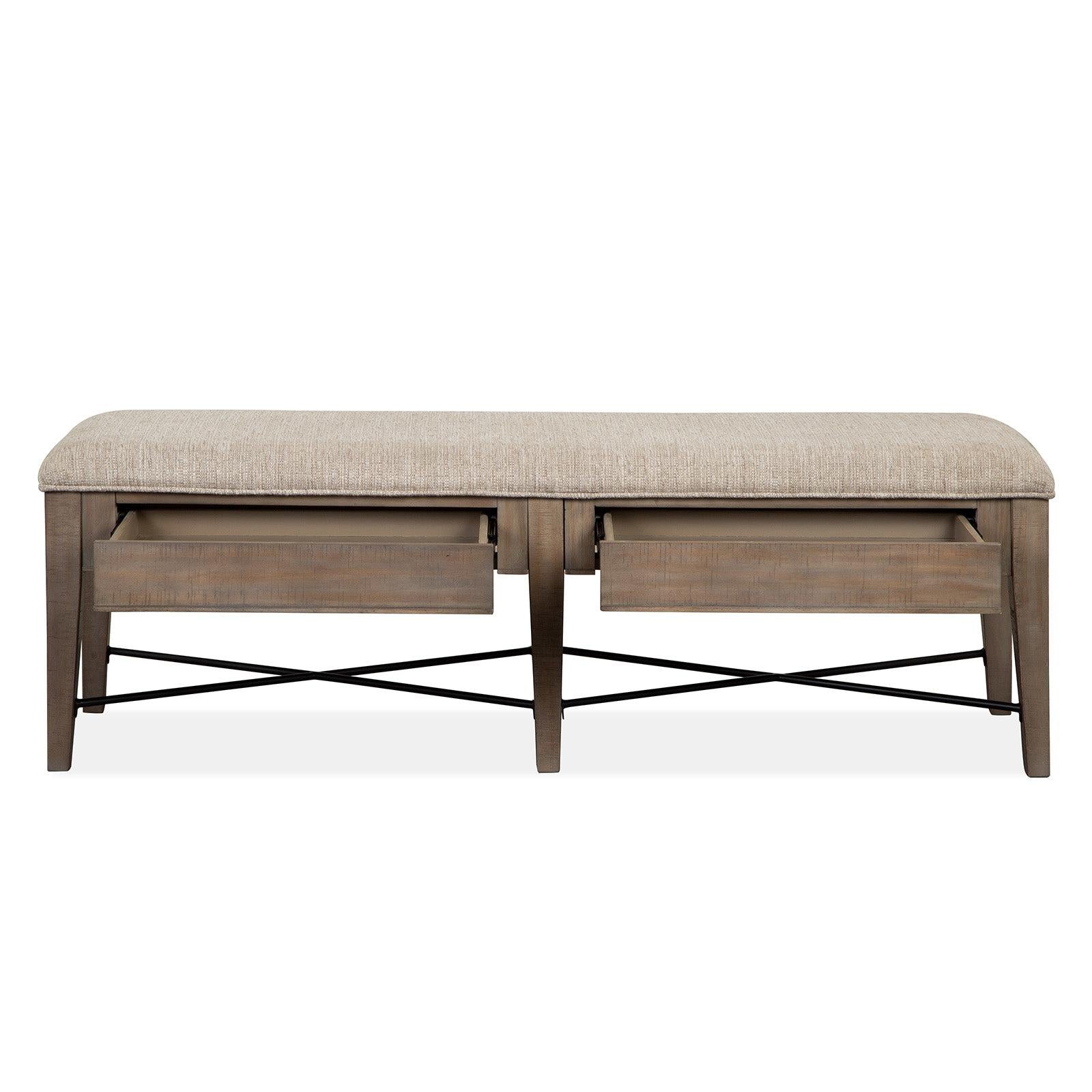 Magnussen Home Paxton Place Dovetail Grey Upholstered Bench