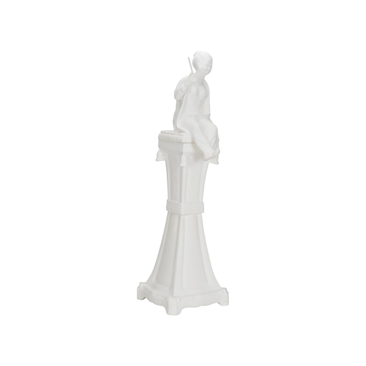 Chelsea House Chinoiserie Woman on Pedestal, White