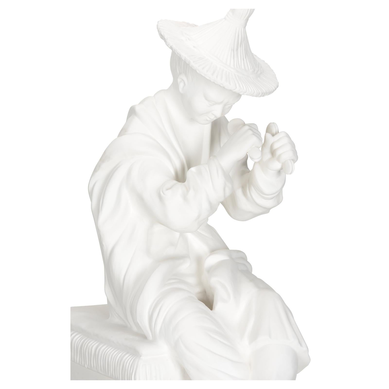 Chelsea House Chinese Man on Pedestal, White