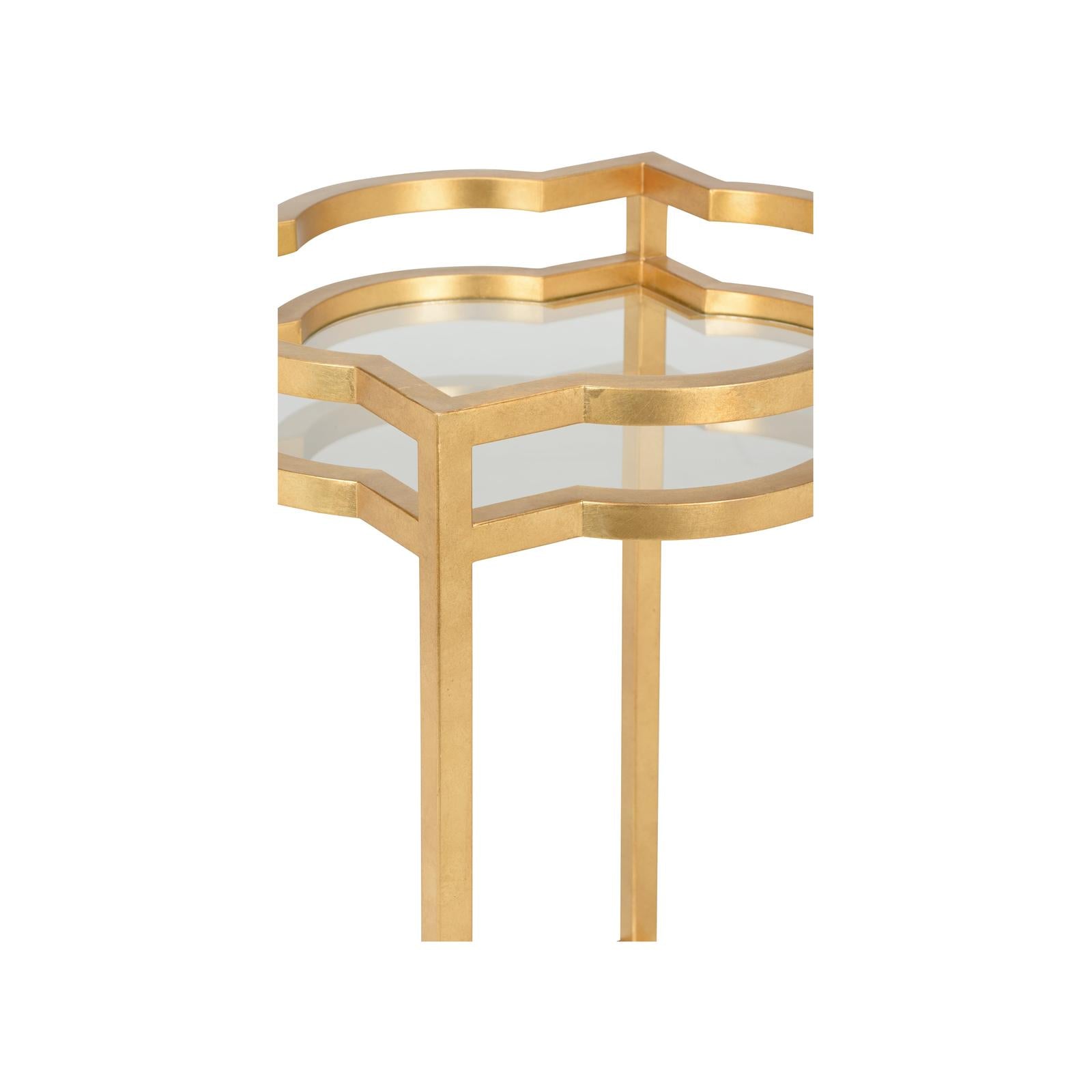 Chelsea House Quatrefoil Gold Bar Cart