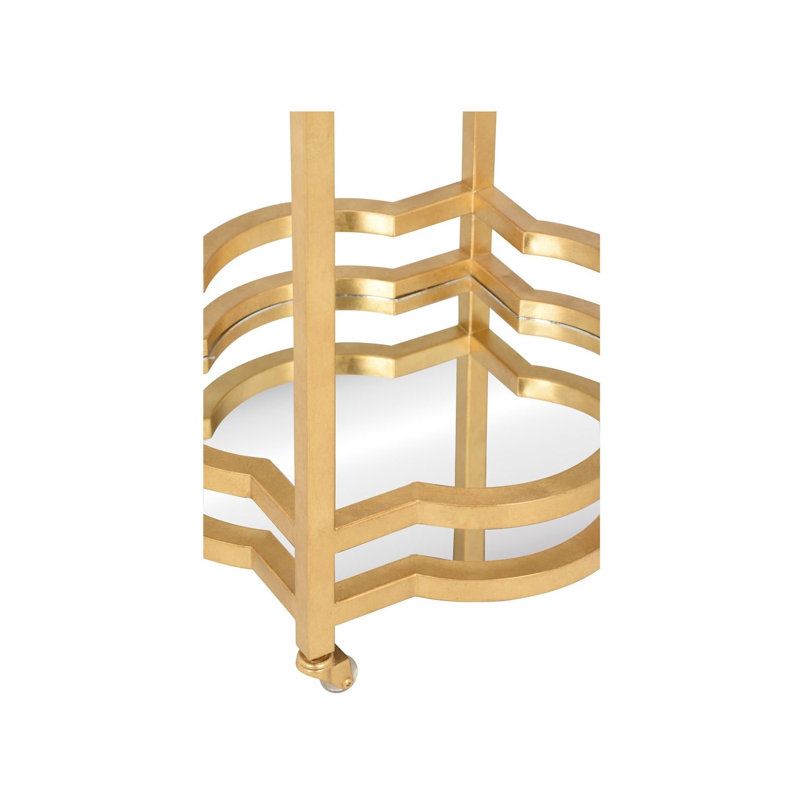 Chelsea House Quatrefoil Gold Bar Cart