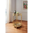 Chelsea House Quatrefoil Gold Bar Cart