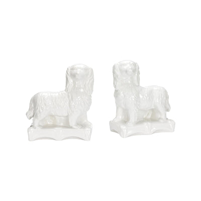 Chelsea House Staffordshire White Spaniel - Set of 2