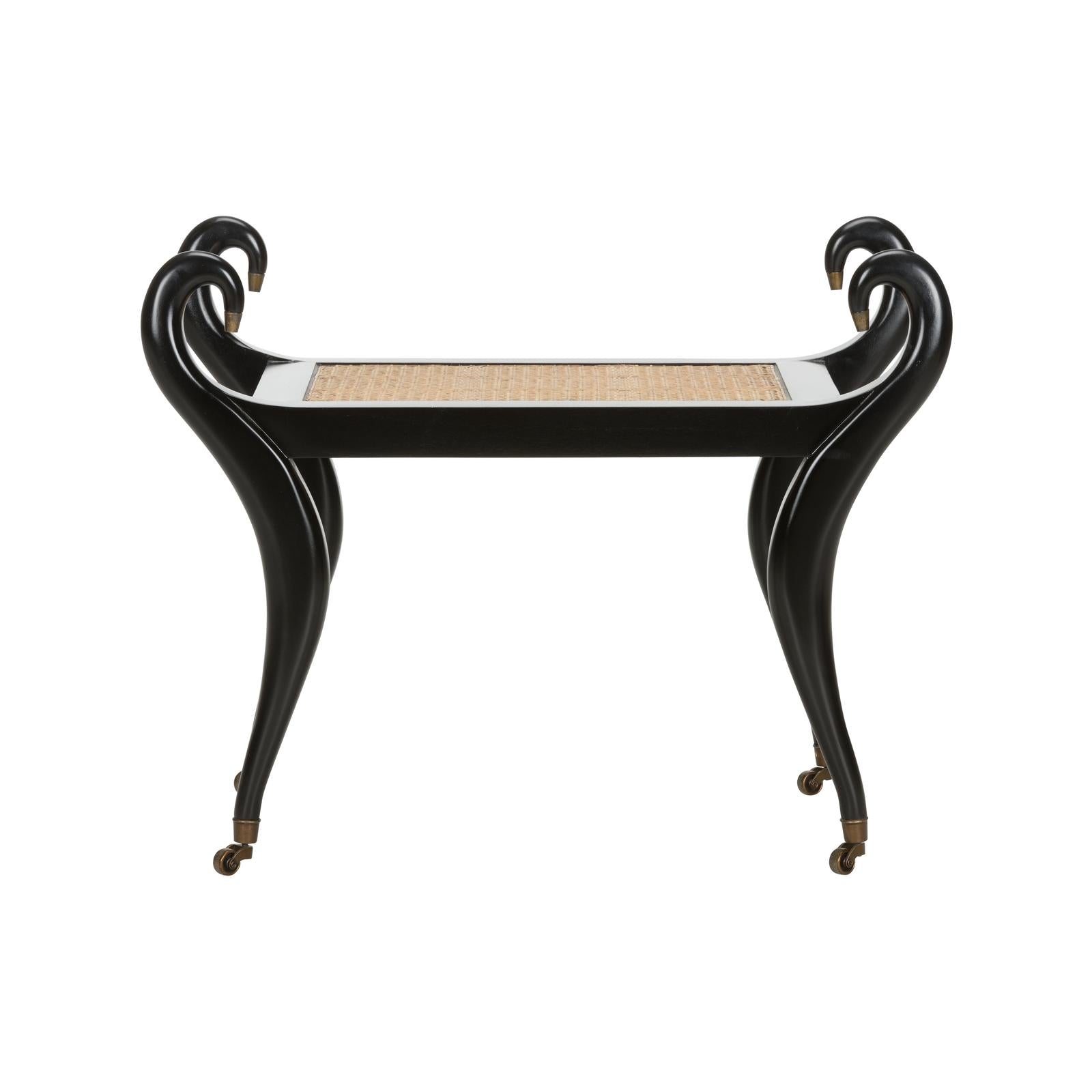 Chelsea House Swan Black Vanity Bench