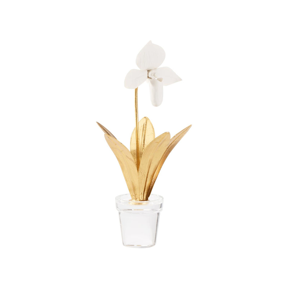 Chelsea House Lady Slipper Orchid Porcelain Flower