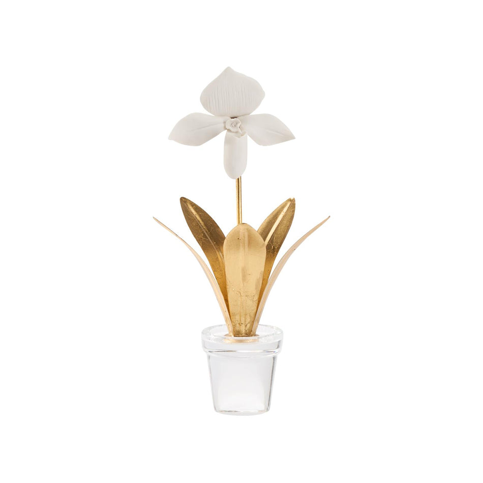 Chelsea House Lady Slipper Orchid Porcelain Flower
