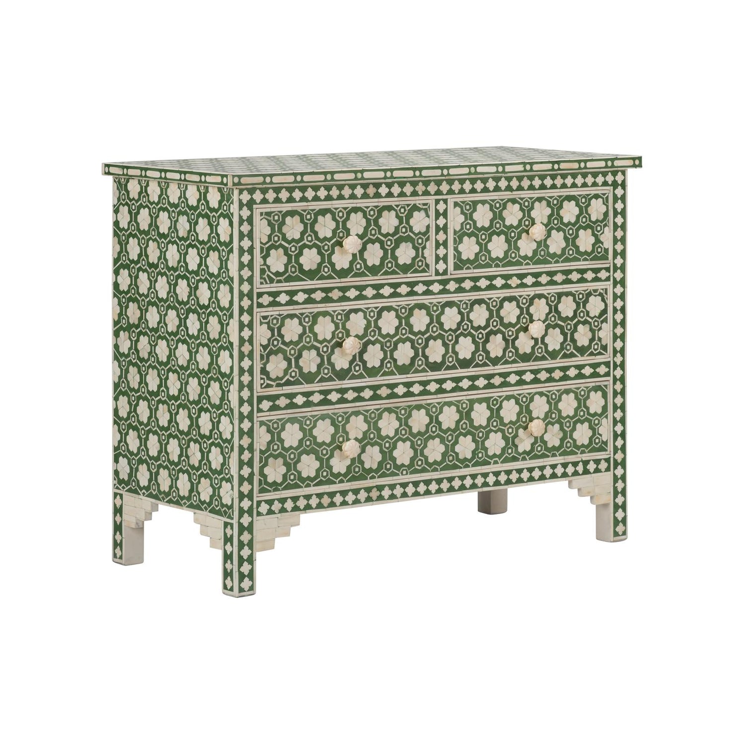 Chelsea House Clark Green White Inlaid Chest