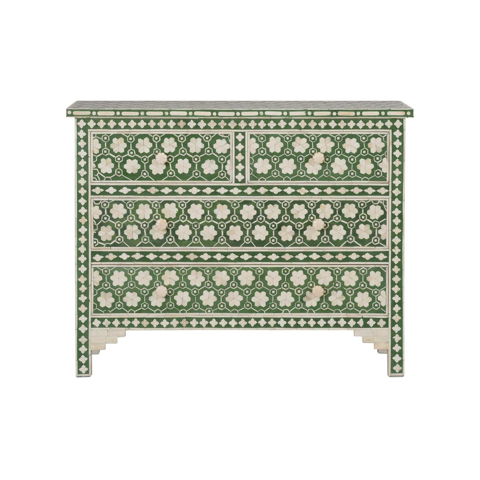 Chelsea House Clark Green White Inlaid Chest