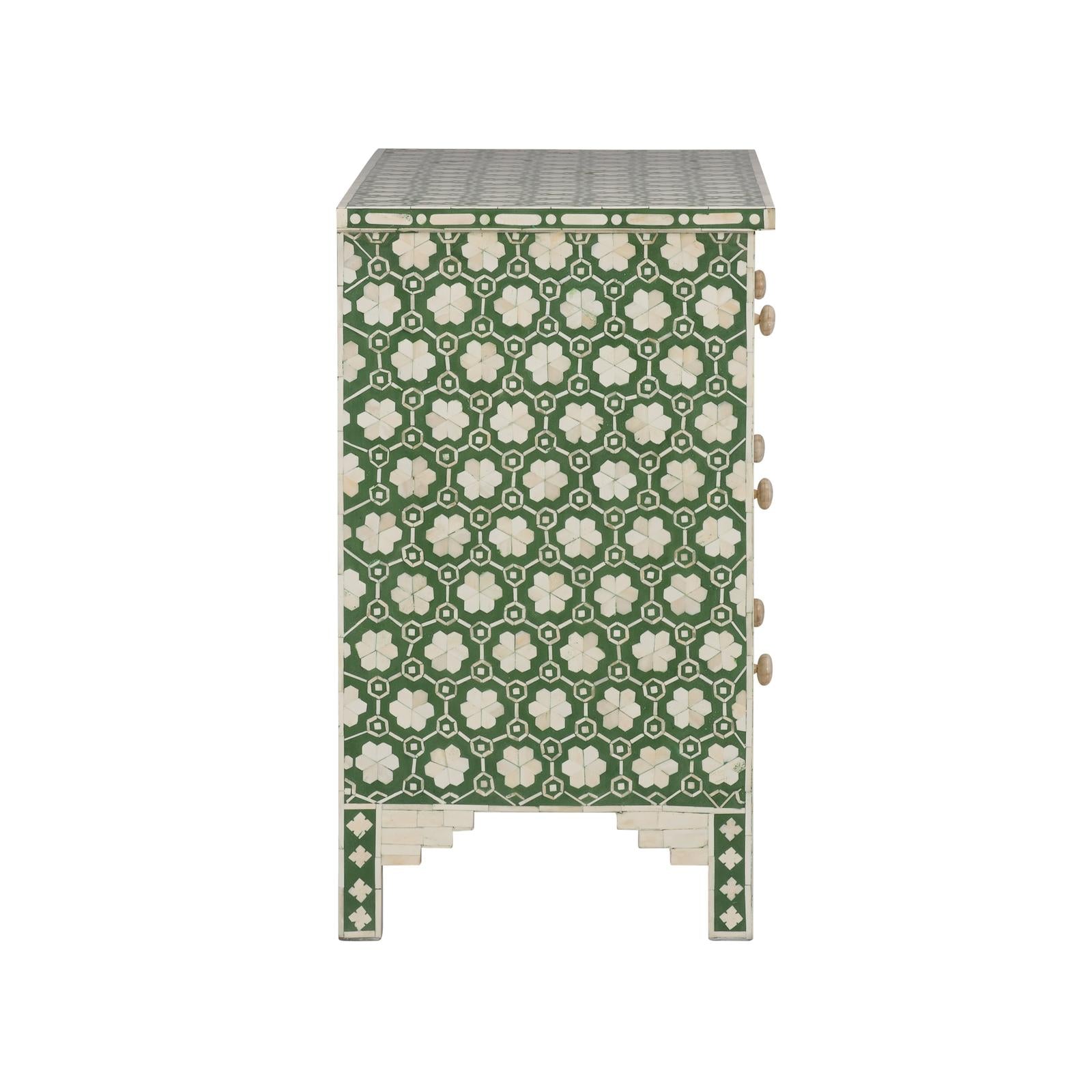 Chelsea House Clark Green White Inlaid Chest