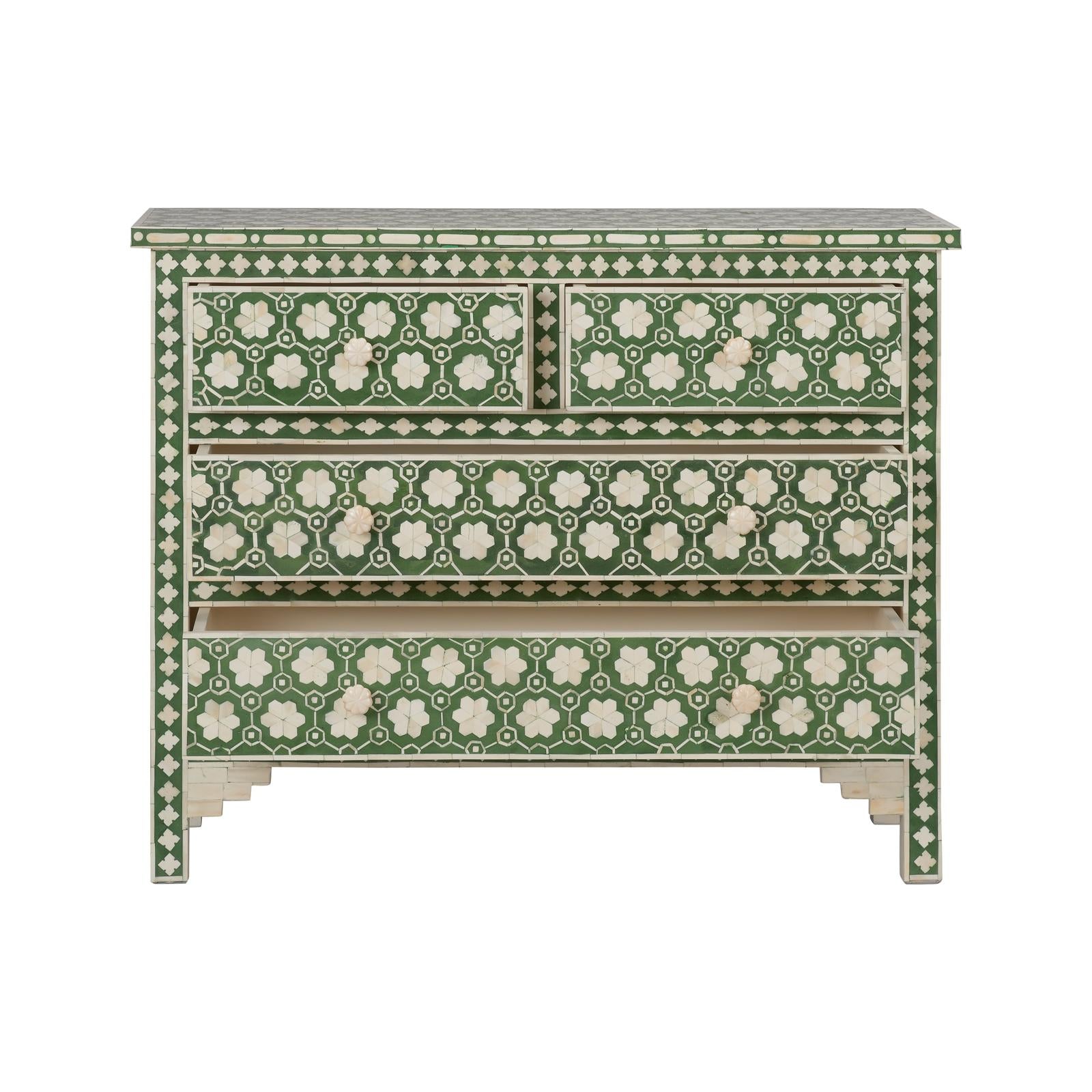 Chelsea House Clark Green White Inlaid Chest