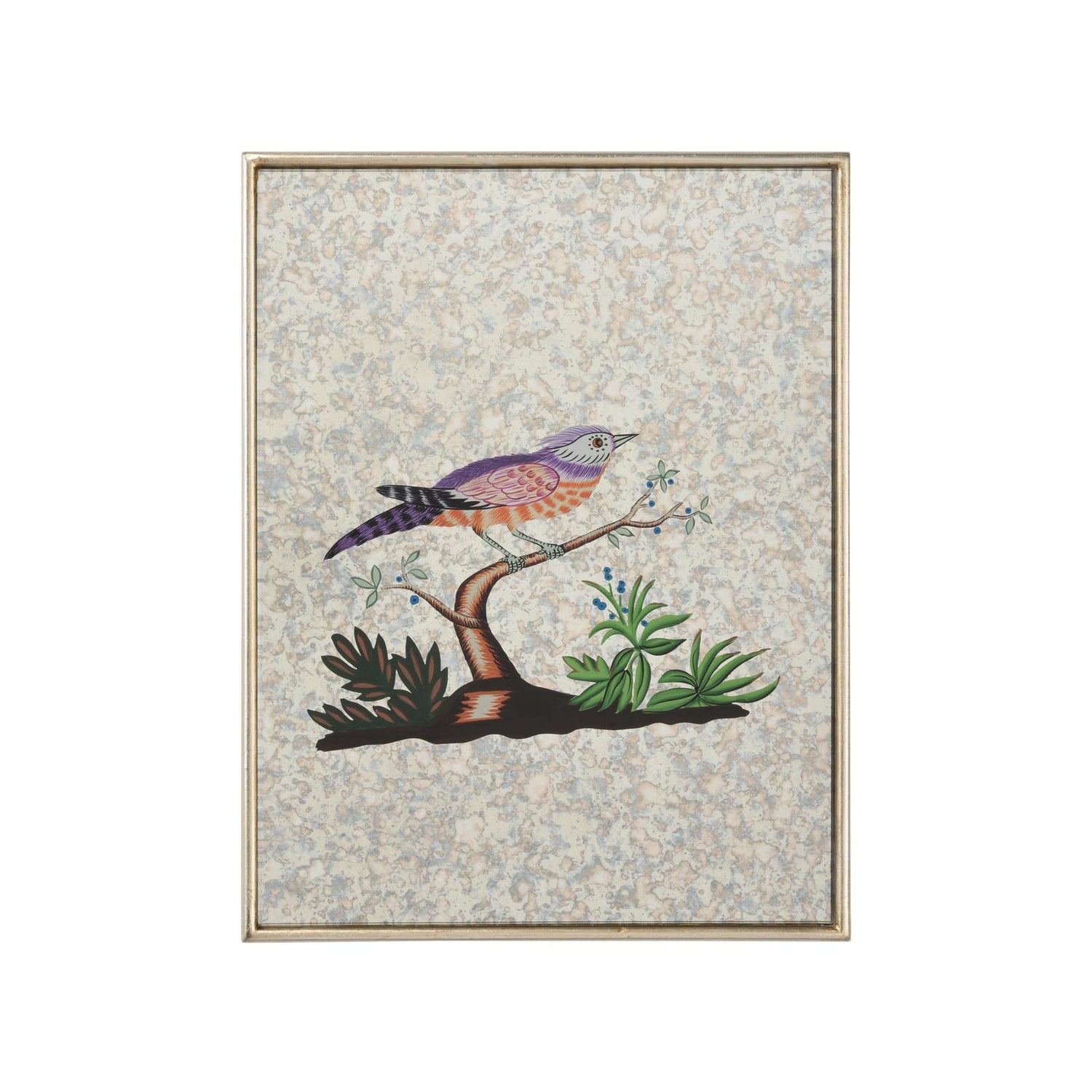 Chelsea House Square Antiqued Mirrored Bird Frame