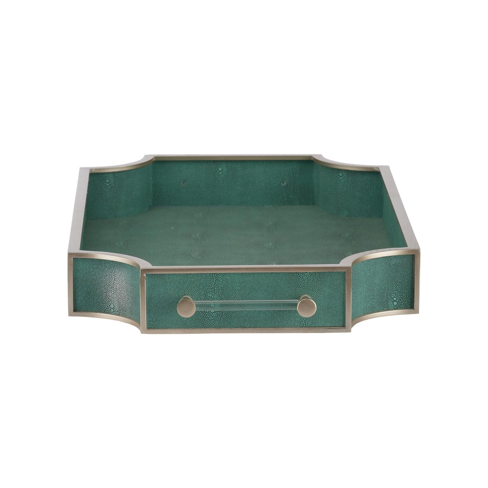 Chelsea House Shagreen Green Tray